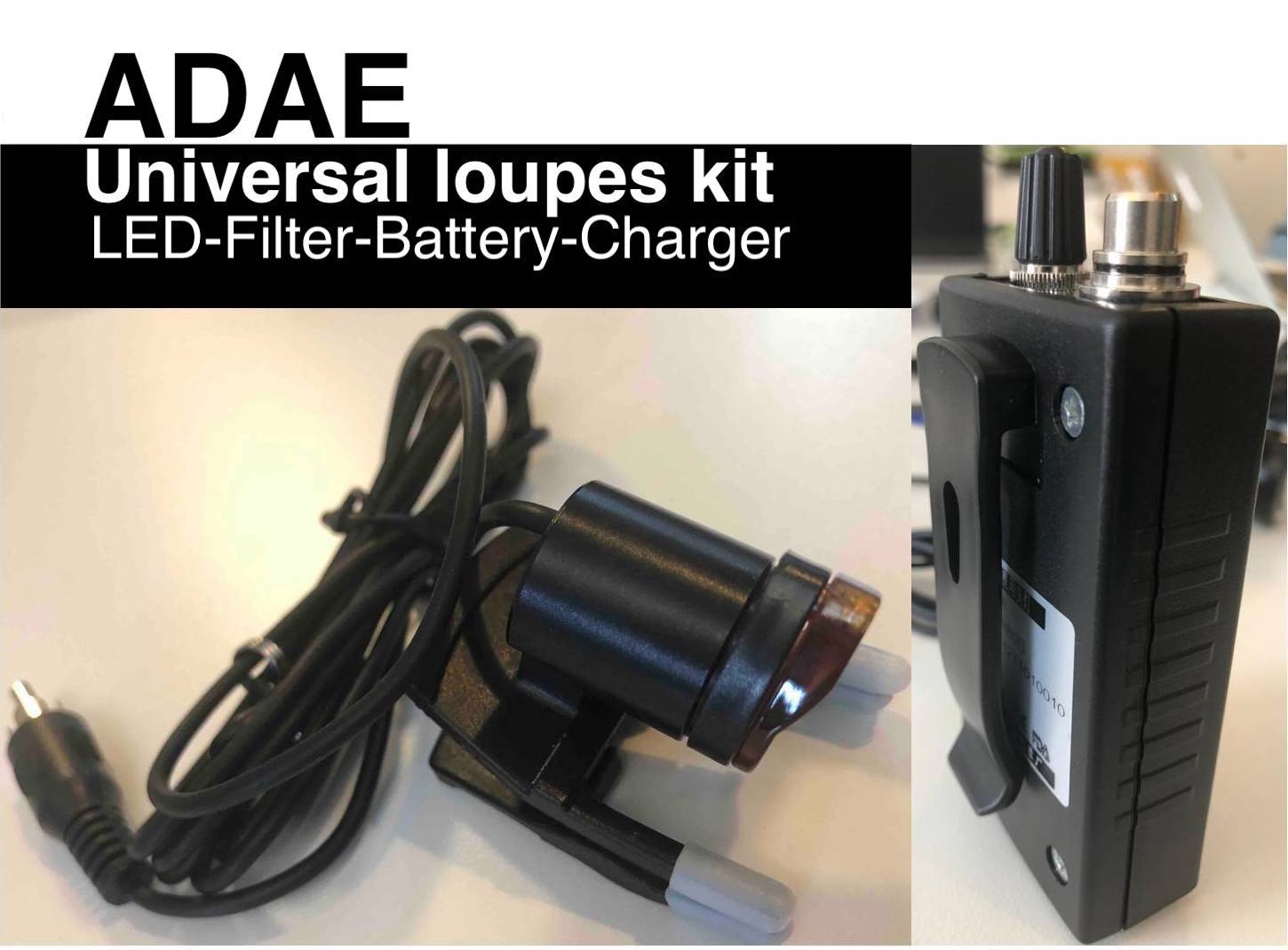 ADAE Universal ( LEDfilterbattery)set for dental loupes ADAE
