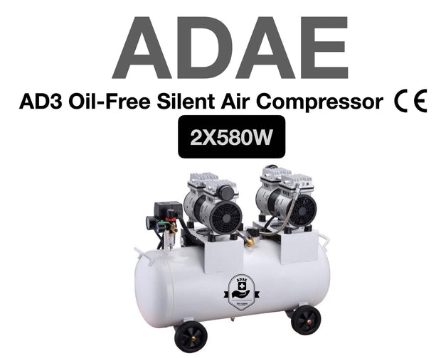ADAE AD3 Silent Air compressor (Oil-Free)- 2X580W-For three dental chairs