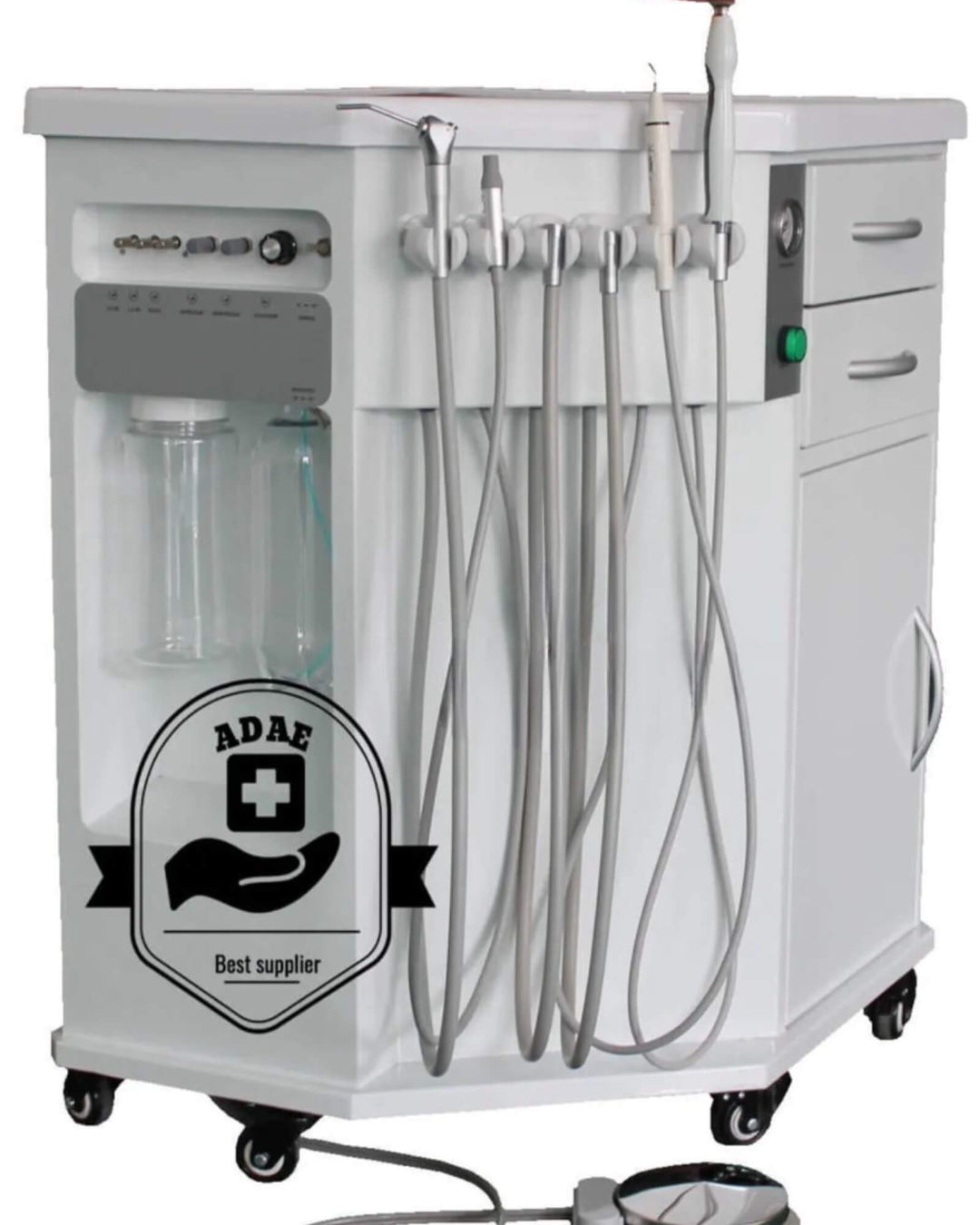 ADAE A90 portable dental unit with cabinet and built-in silent air compressor