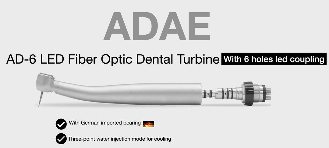 ADAE LED AD-6 fiber optic dental turbine (with 6 holes LED coupling)