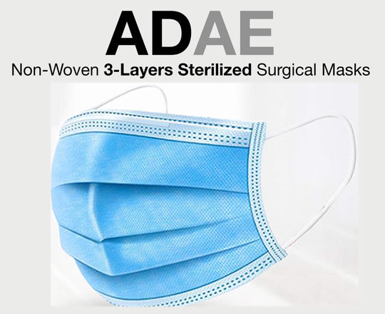 ADAE non-woven 3 layers sterilized surgical masks. - ADAE Dental Online Store